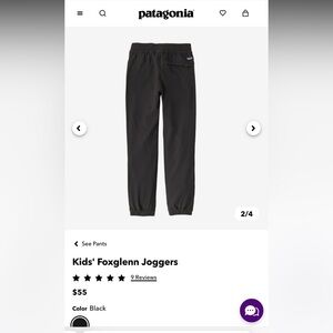 PATAGONIA Foxglenn Joggers, kids Large(12), NWOT
